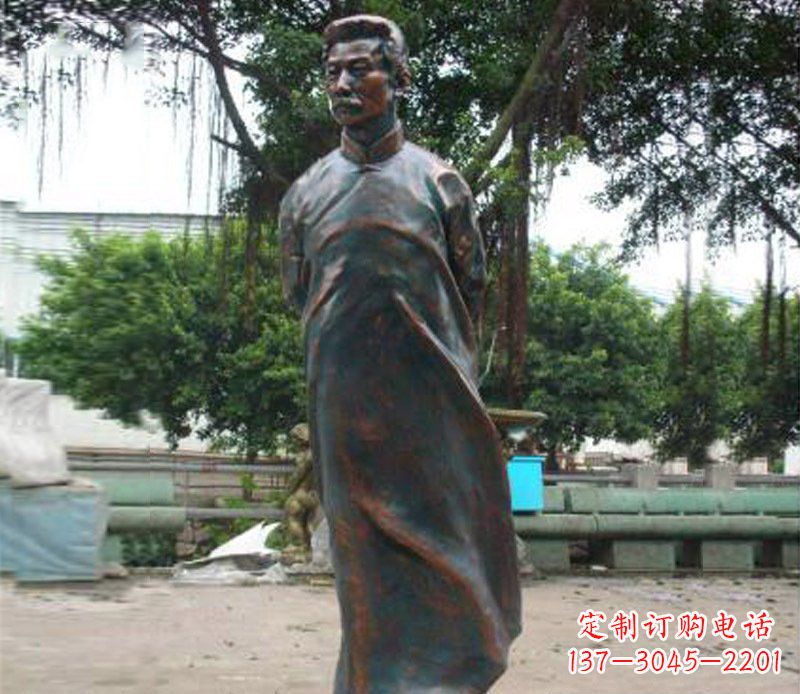 常州铜雕校园鲁迅人物雕像摆件