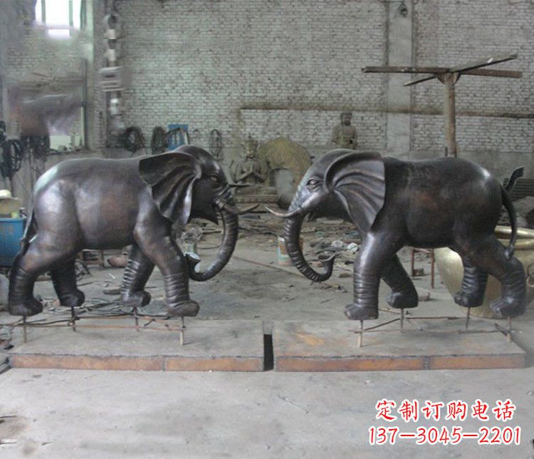 常州铜雕园林动物大象雕塑 (2)