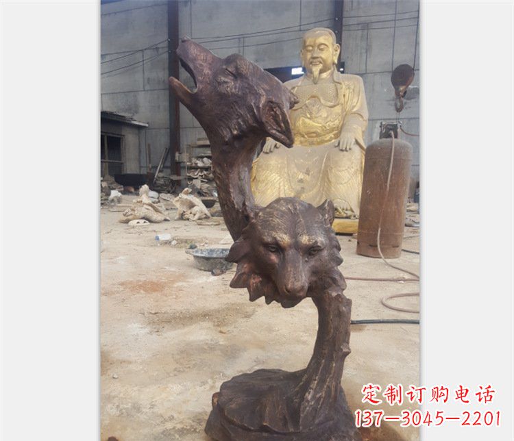常州铜雕园林金钱豹动物雕塑