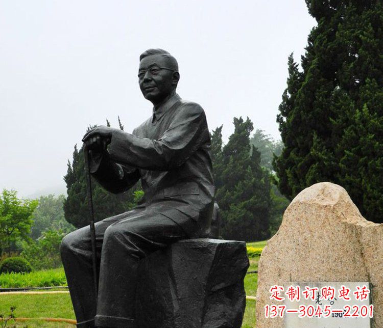 常州铜雕园林老舍人物雕塑