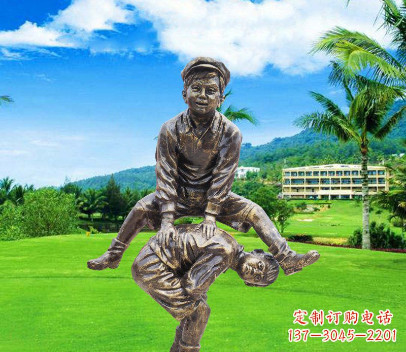 常州铜雕园林玩游戏儿童雕塑