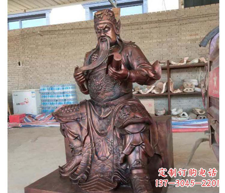 常州铜雕镇宅关公寺庙神像雕塑摆件 (3)