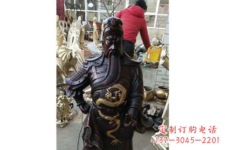 常州铜雕镇宅关公寺庙神像雕塑摆件 (4)
