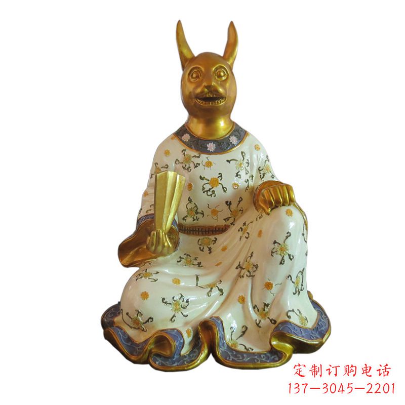 常州兔-玻璃钢彩绘生肖雕塑