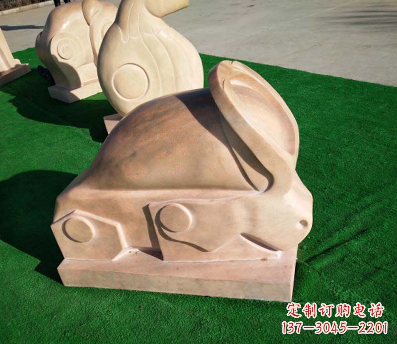 常州晚霞红抽象十二生肖石雕