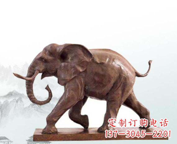 常州晚霞红大象公园动物石雕