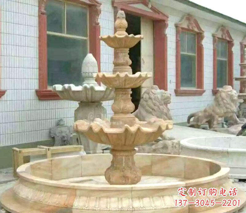 常州晚霞红大型喷泉石雕 (3)