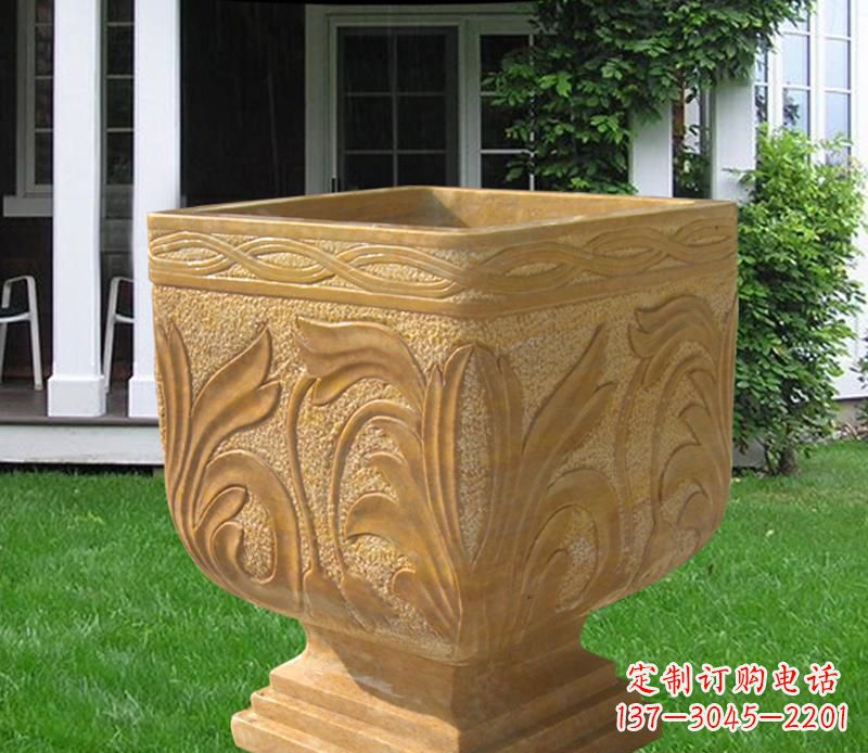 常州晚霞红雕刻景观花盆雕塑