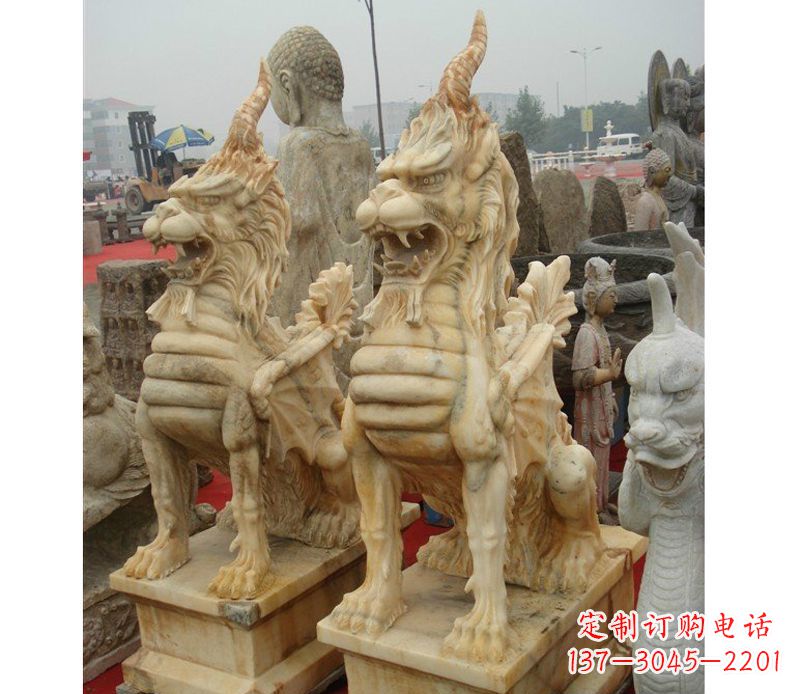 常州晚霞红独角兽雕塑