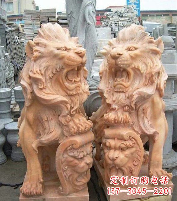 常州晚霞红盾牌欧式狮子