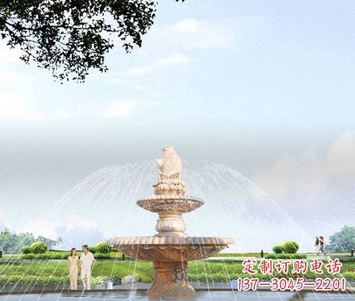 常州晚霞红多层大型石雕喷泉 (4)