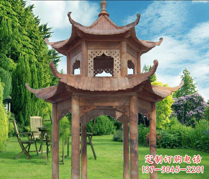 常州晚霞红公园建筑凉亭