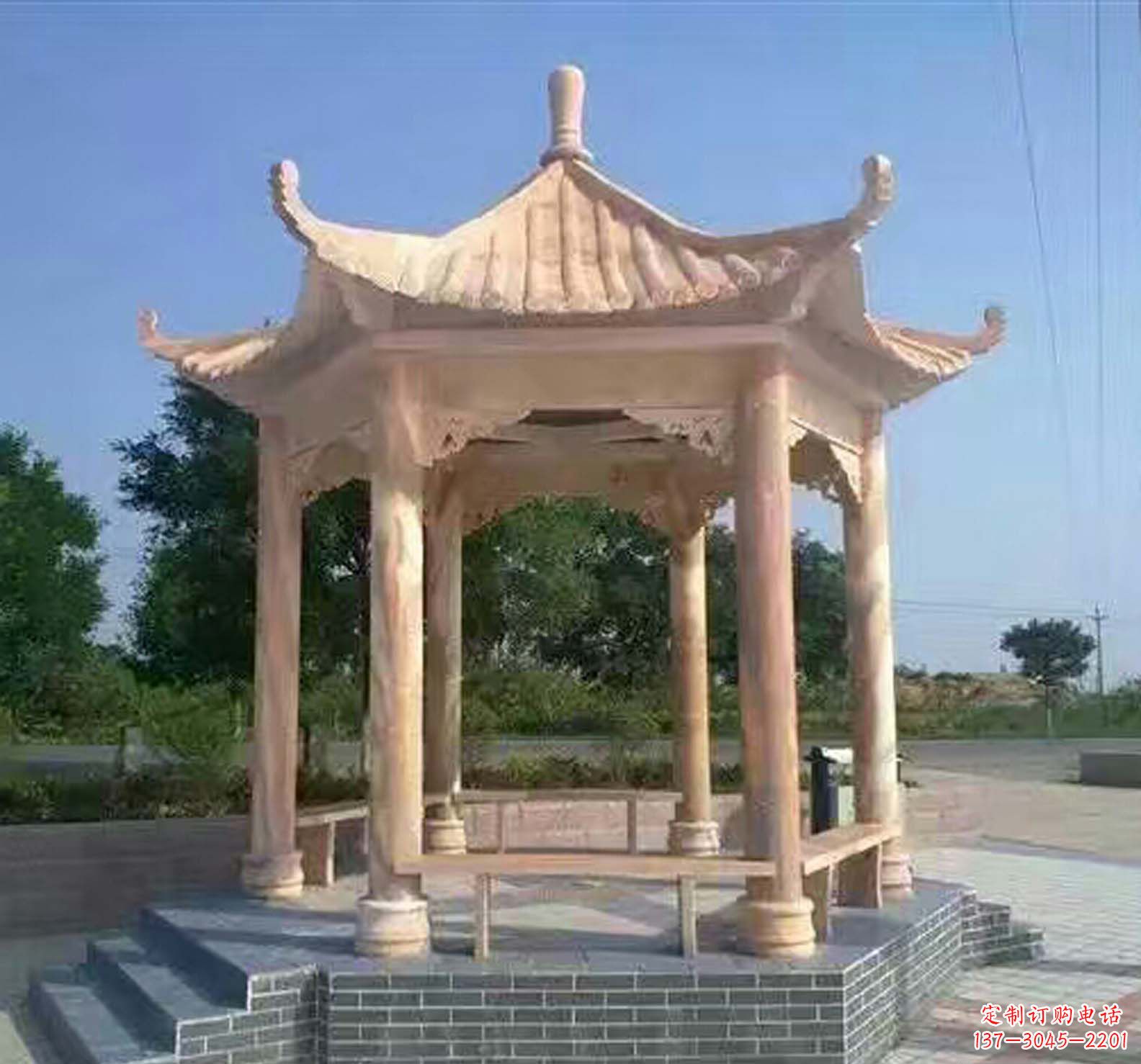 常州晚霞红公园景观凉亭