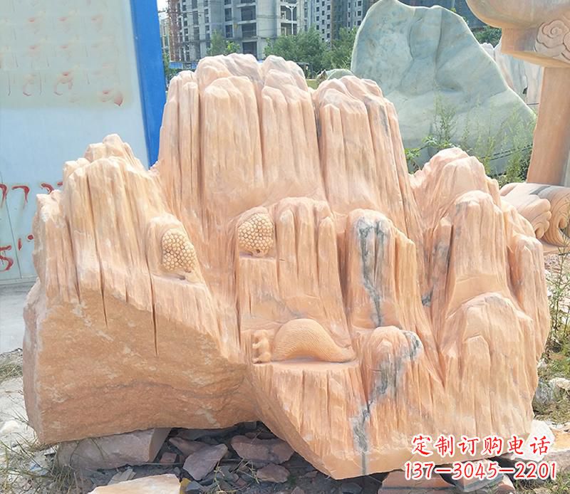 常州晚霞红景观假山雕塑