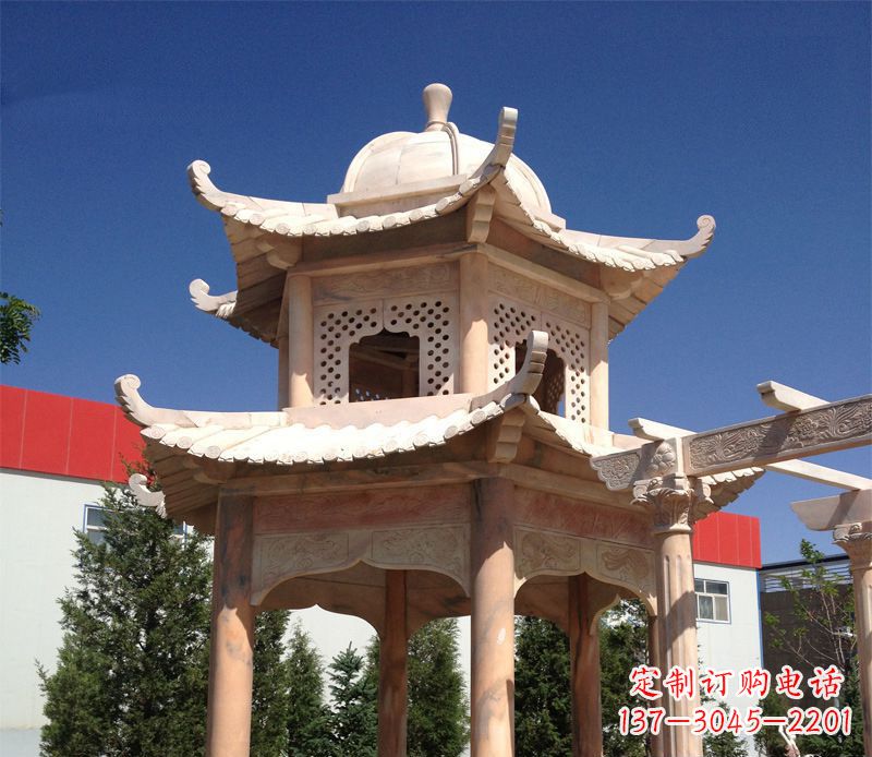 常州晚霞红景观凉亭雕塑