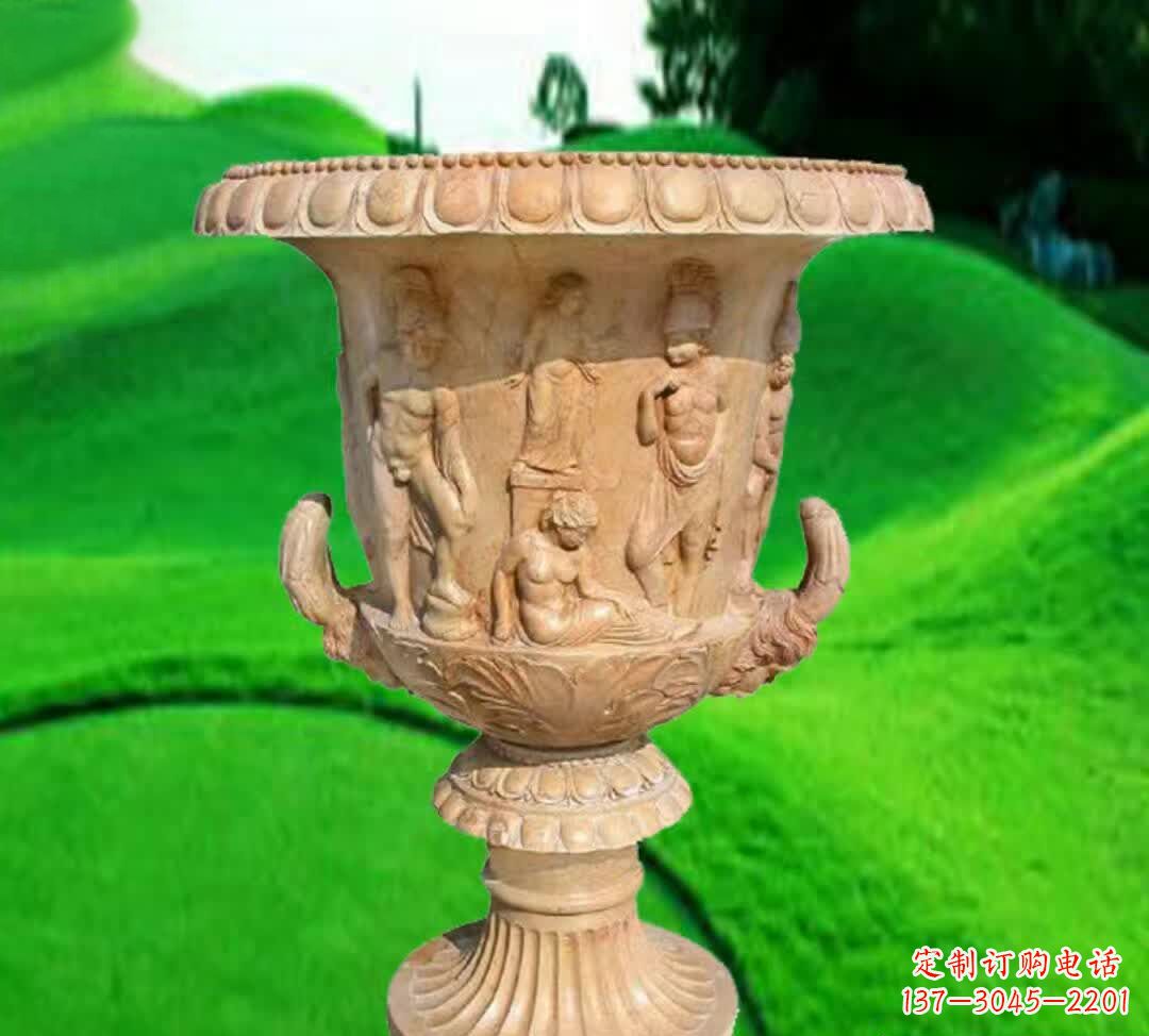 常州晚霞红欧式花盆石雕