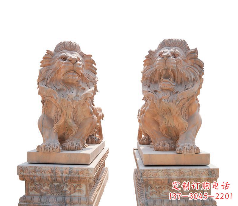 常州晚霞红欧式狮子雕塑