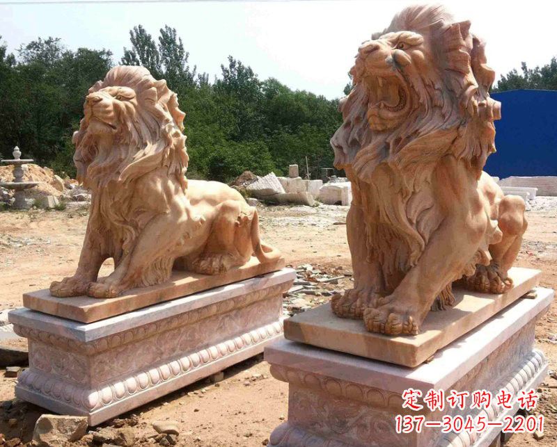 常州晚霞红欧式狮子雕塑222