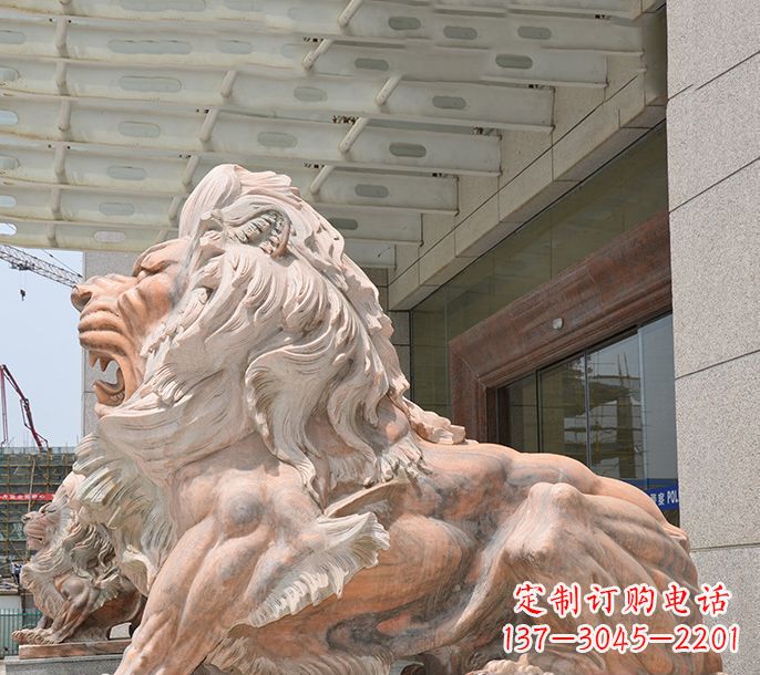 常州晚霞红欧式狮子石雕 (3)