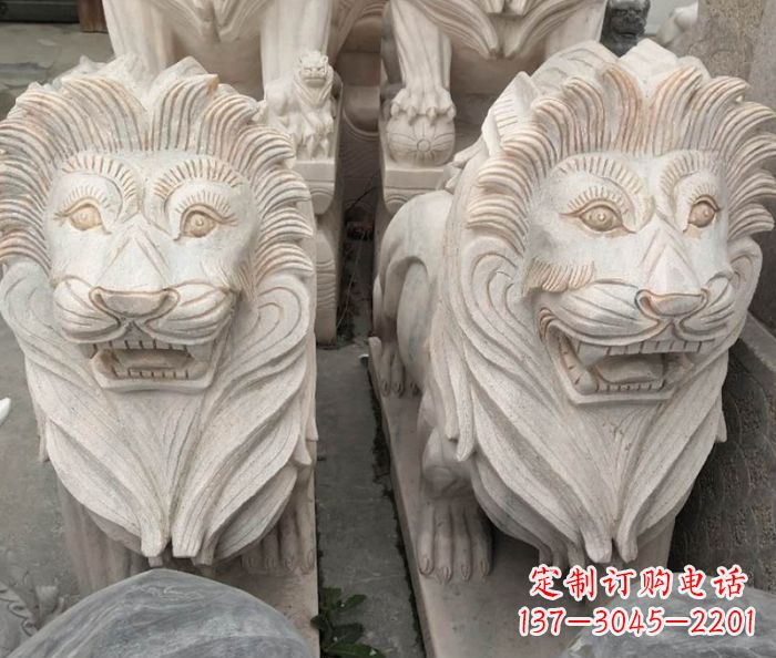常州晚霞红欧式狮子石雕 (2)