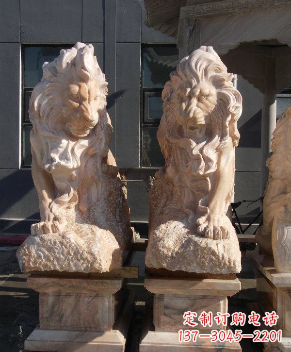 常州晚霞红欧式狮子石雕