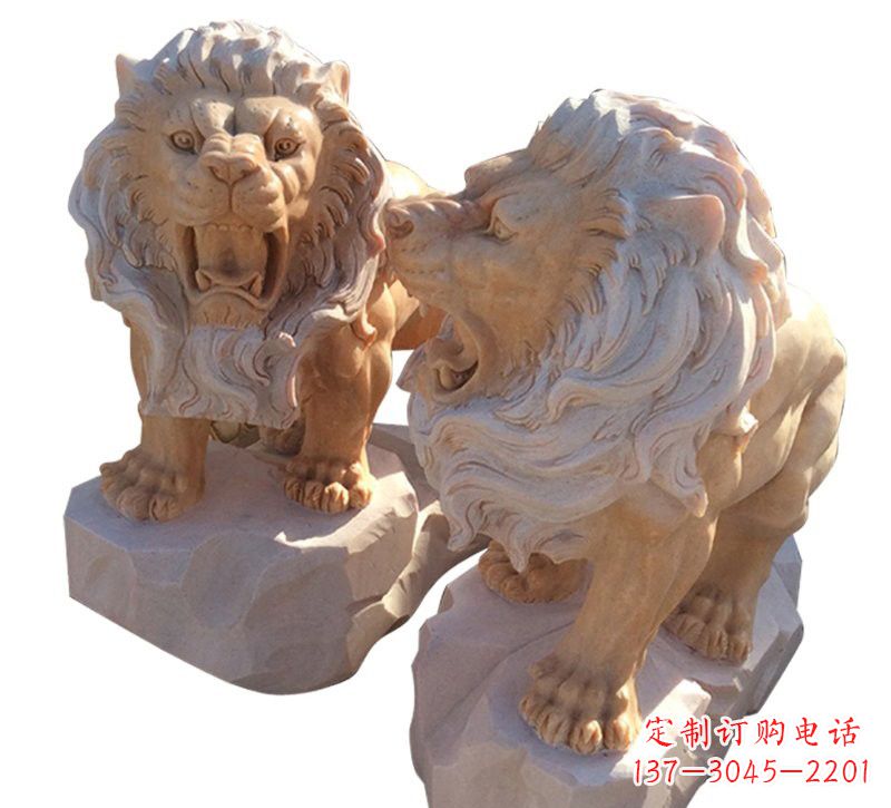 常州晚霞红欧式西洋狮子雕塑