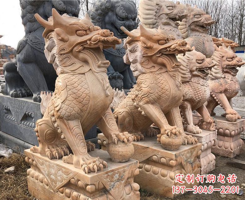常州晚霞红麒麟石雕 (2)