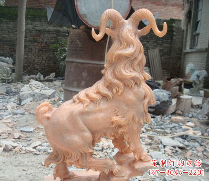 常州晚霞红山羊石雕