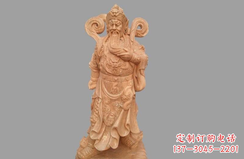 常州晚霞红武财神关公雕像