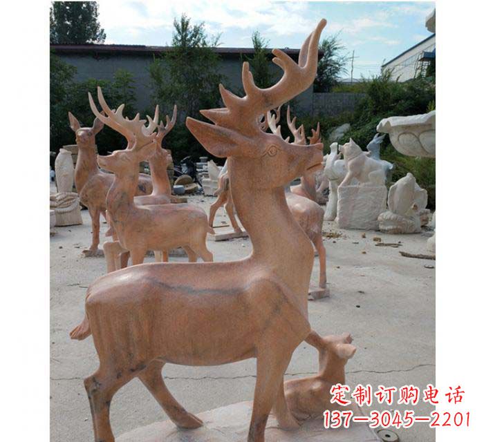 常州晚霞红驯鹿动物公园石雕