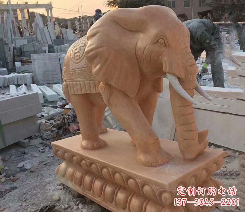 常州晚霞红元宝招财大象