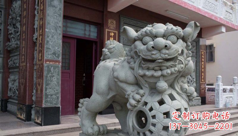 常州网球狮石雕南方狮子雕塑