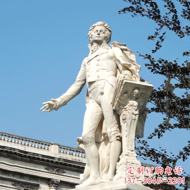 常州维也纳古典乐派代表人物之莫扎特汉白玉石雕像