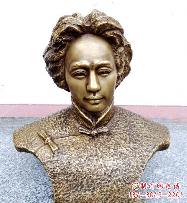 常州伟人毛主席头像铜雕
