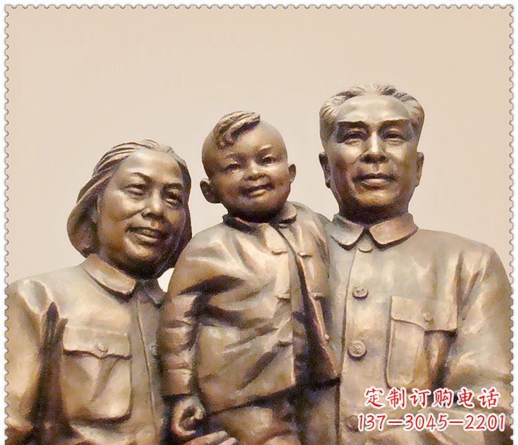 常州伟人周恩来一家铜雕