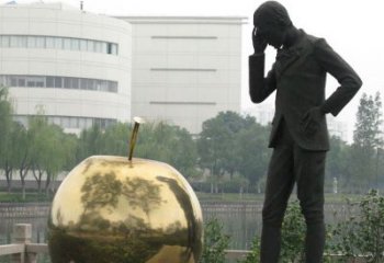 常州中领雕塑：专业定制精美牛顿铜雕