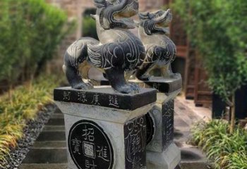 常州貔貅石雕小区看门雕塑