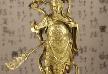 常州中领雕塑|关羽铜像：令人惊叹的纯黄铜武财神