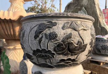 常州荷花浮雕鱼缸雕塑，让空间更加生机勃勃