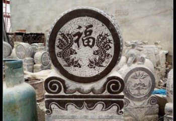 常州青石凤凰浮雕抱鼓石，精致历久弥新
