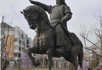 常州精致雕刻成吉思汗青铜骑马