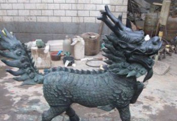 常州青铜雕制神兽麒麟，艺术匠心之至