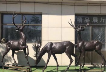 常州群鹿铜雕塑，艺术精雕细琢