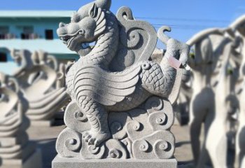 常州造型独特的上古四灵之青龙砂岩石雕塑