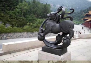 常州神兽白虎铜雕塑，雕刻出传统中国文化之精髓