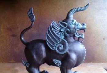 常州传承中国神兽文化的独角兽铜雕塑