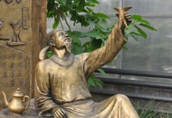 常州象征文学大师李白的铜雕像