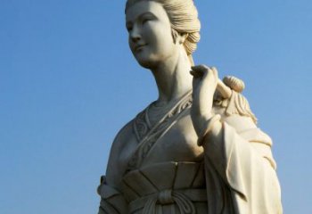 常州十二花神九月菊花庞苏汉白玉美女雕像