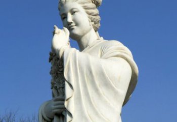 常州十二花神之三月桃花息夫人汉白玉精美美女雕像