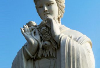 常州石榴之美——十二花神之五月石榴李氏汉白玉古代美女雕像